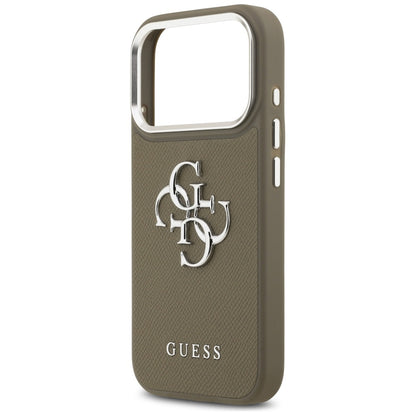 Guess Grained Big 4G Classic Logo Case for iPhone 17 Pro - Brown_5