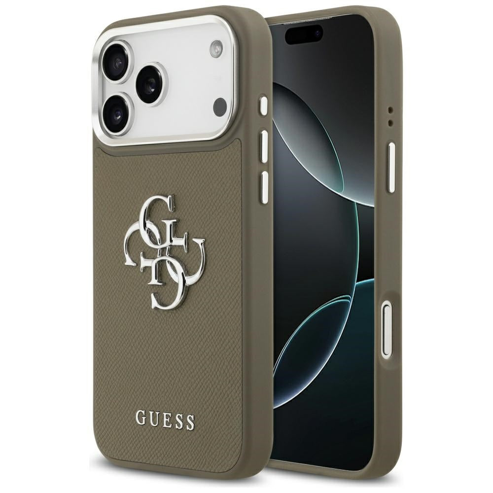 Guess Grained Big 4G Classic Logo Case for iPhone 17 Pro Max - Brown_0