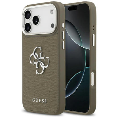 Guess Grained Big 4G Classic Logo Case for iPhone 17 Pro Max - Brown_0