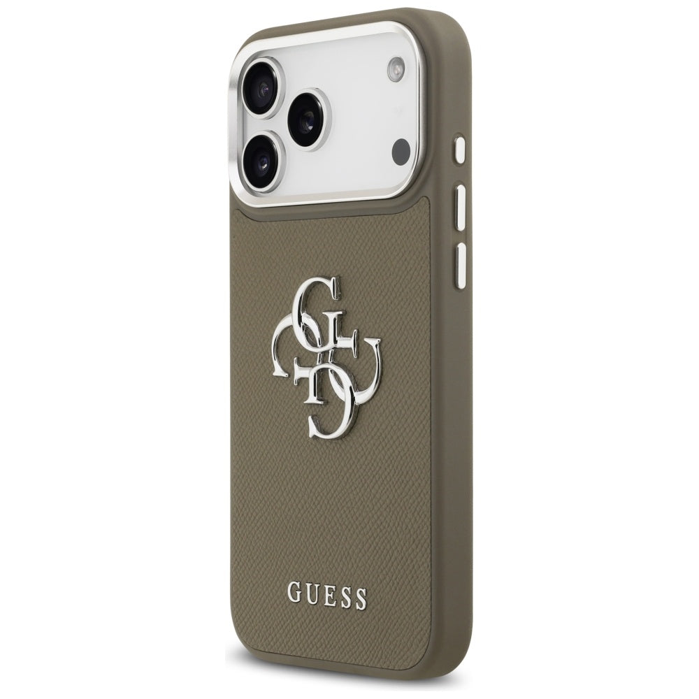 Guess Grained Big 4G Classic Logo Case for iPhone 17 Pro Max - Brown_1