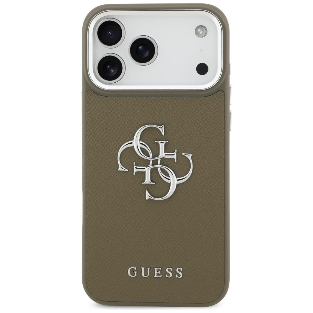 Guess Grained Big 4G Classic Logo Case for iPhone 17 Pro Max - Brown_2