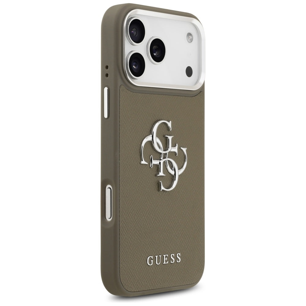 Guess Grained Big 4G Classic Logo Case for iPhone 17 Pro Max - Brown_3