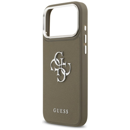 Guess Grained Big 4G Classic Logo Case for iPhone 17 Pro Max - Brown_5