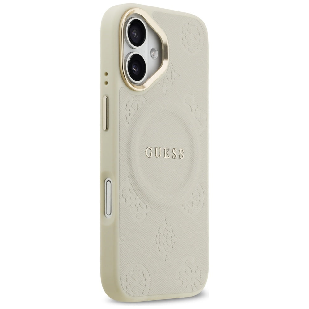 Guess Peony Hot Stamp MagSafe iPhone 17 Case - Beige_3