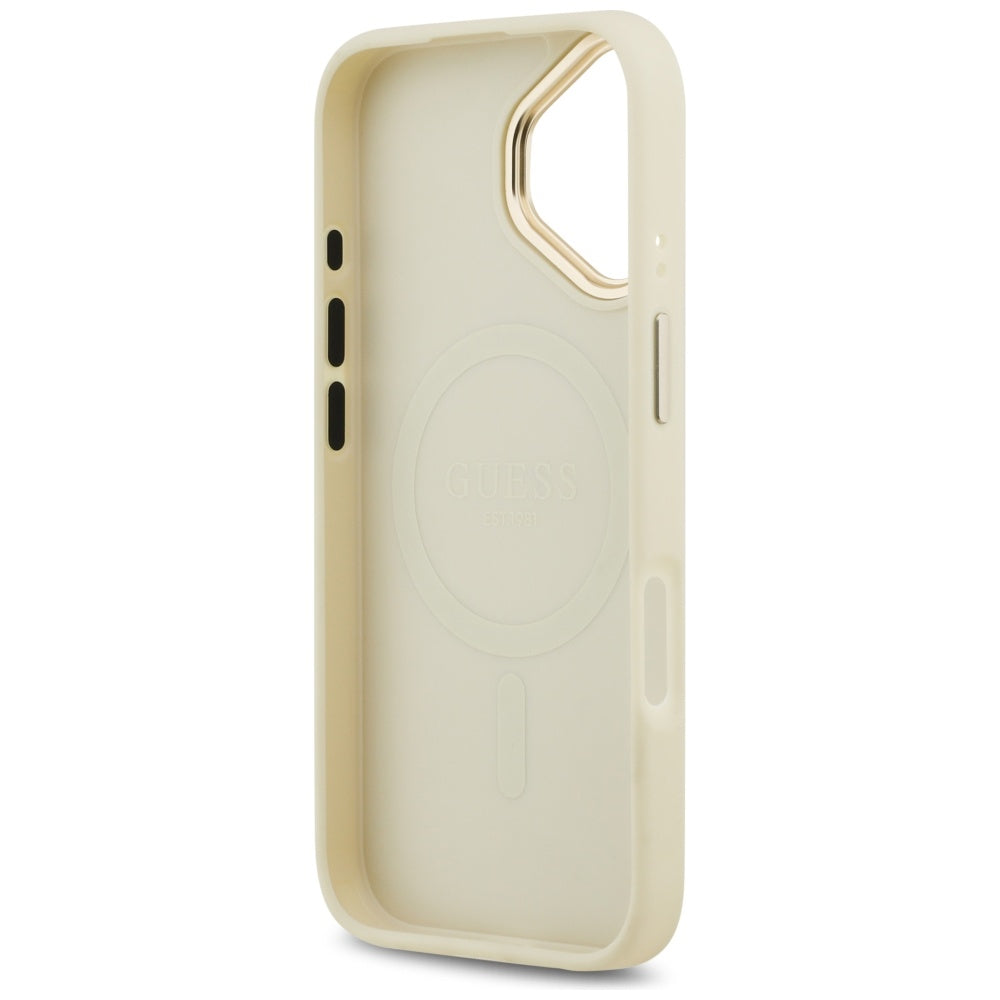 Guess Peony Hot Stamp MagSafe iPhone 17 Case - Beige_6