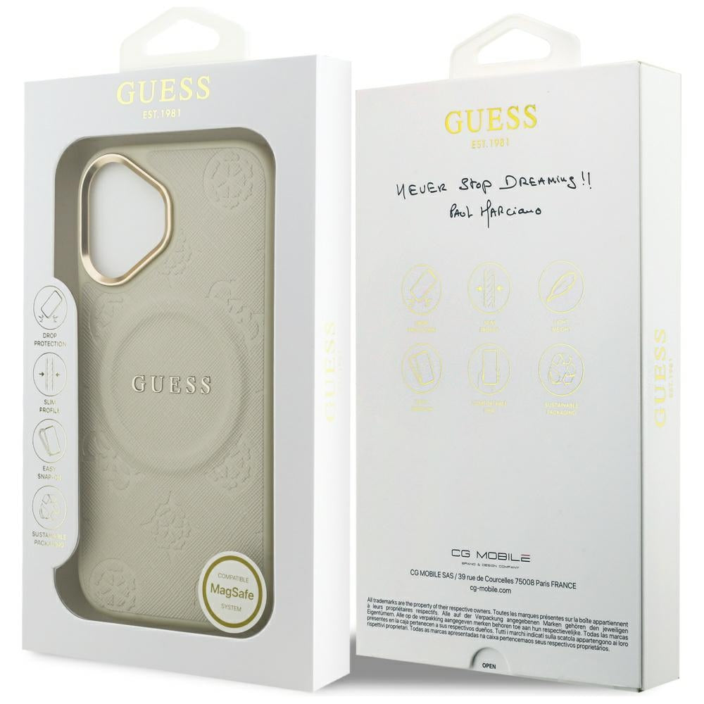 Guess Peony Hot Stamp MagSafe iPhone 17 Case - Beige_7