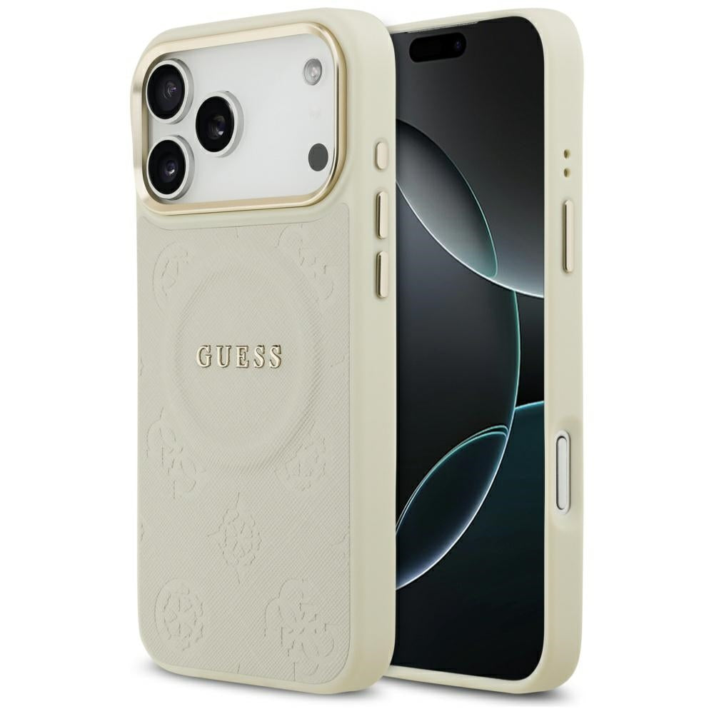 Guess Peony Hot Stamp MagSafe Case for iPhone 17 Pro Max - Beige_0