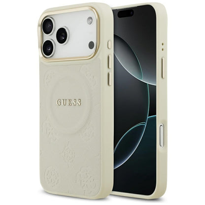 Guess Peony Hot Stamp MagSafe Case for iPhone 17 Pro Max - Beige_0