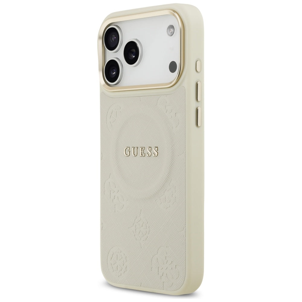 Guess Peony Hot Stamp MagSafe Case for iPhone 17 Pro Max - Beige_1