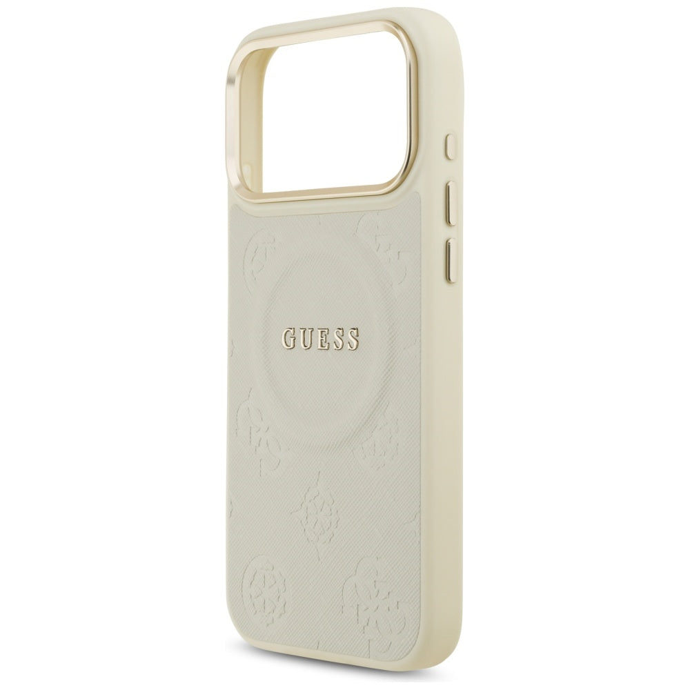 Guess Peony Hot Stamp MagSafe Case for iPhone 17 Pro Max - Beige_5