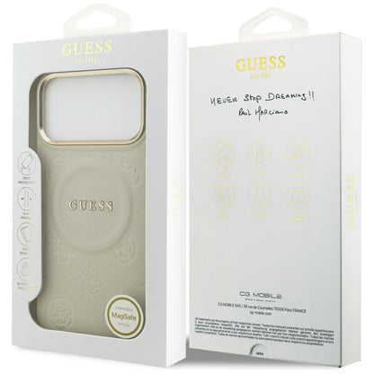 Guess Peony Hot Stamp MagSafe Case for iPhone 17 Pro Max - Beige_7