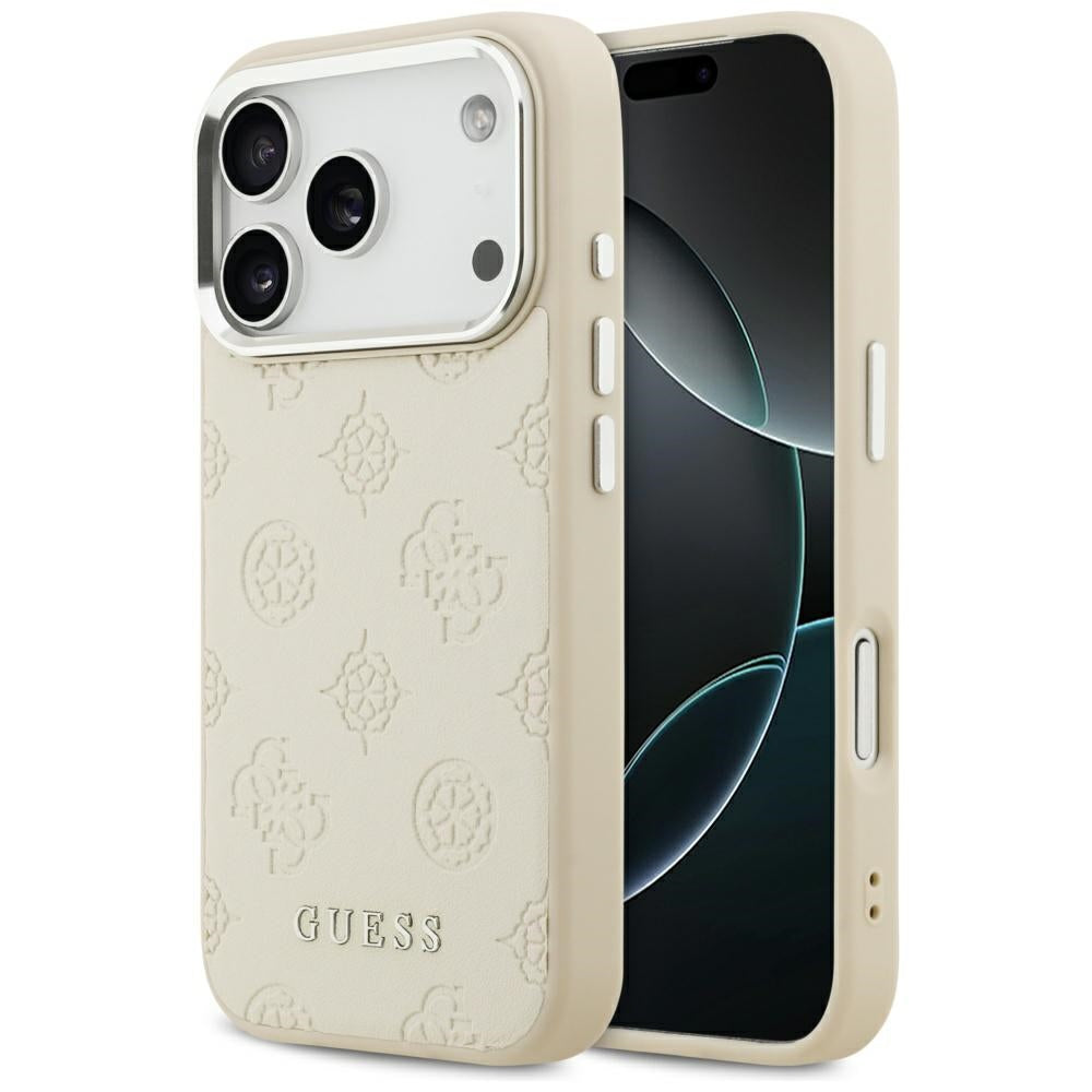 Guess Peony Hot Stamp Script MagSafe Case for iPhone 17 Pro - Beige_0