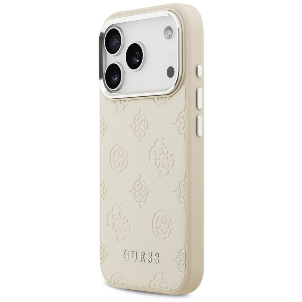 Guess Peony Hot Stamp Script MagSafe Case for iPhone 17 Pro - Beige_1