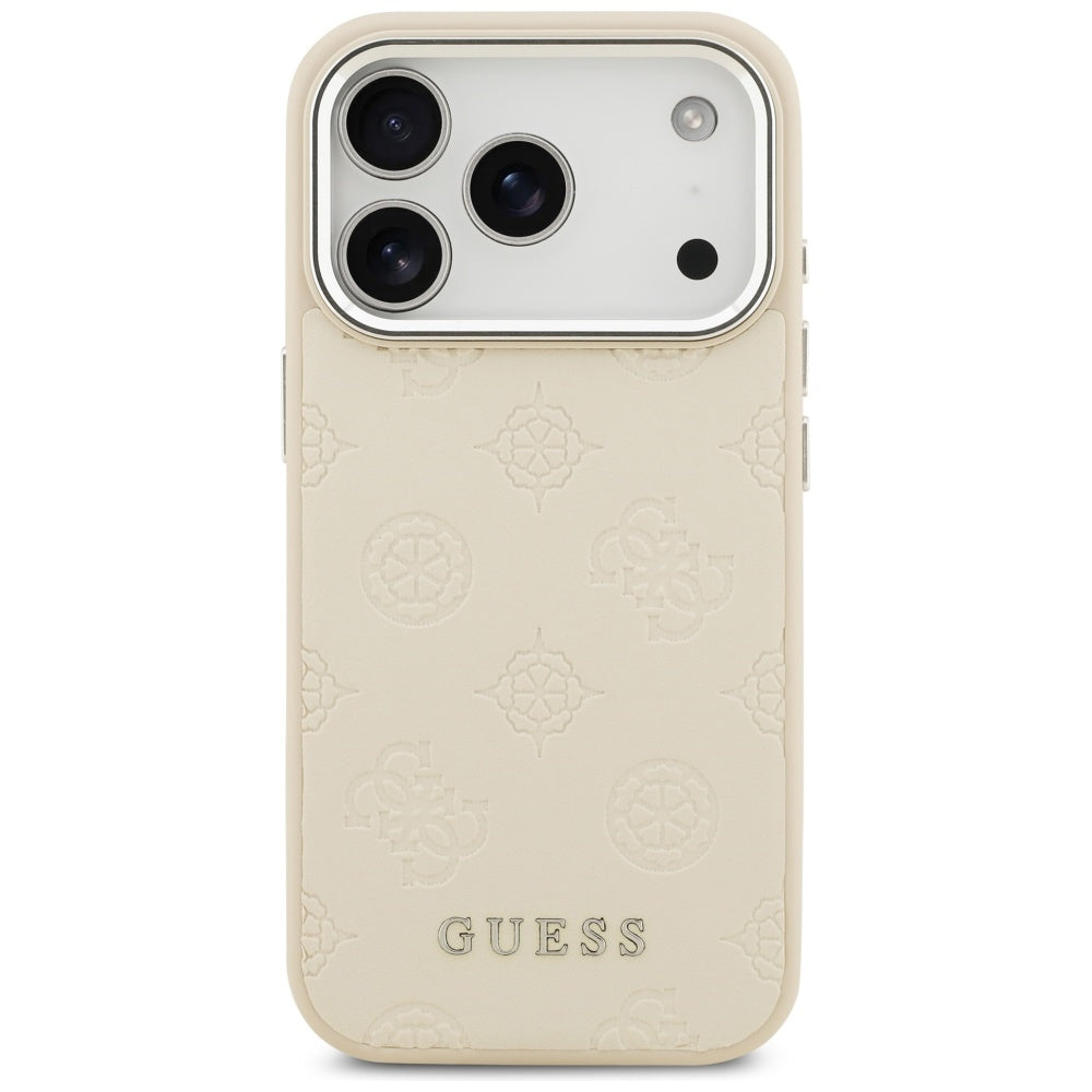 Guess Peony Hot Stamp Script MagSafe Case for iPhone 17 Pro - Beige_2
