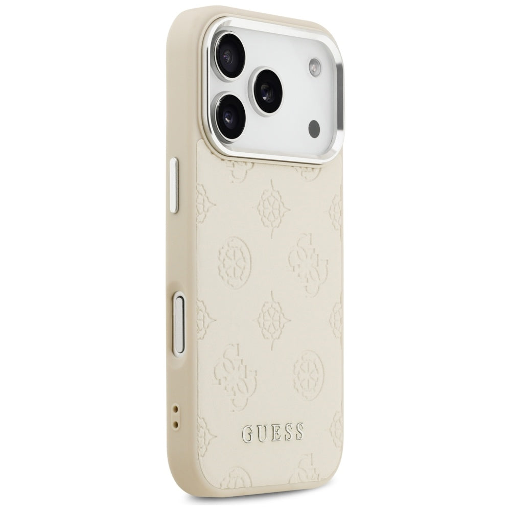 Guess Peony Hot Stamp Script MagSafe Case for iPhone 17 Pro - Beige_3