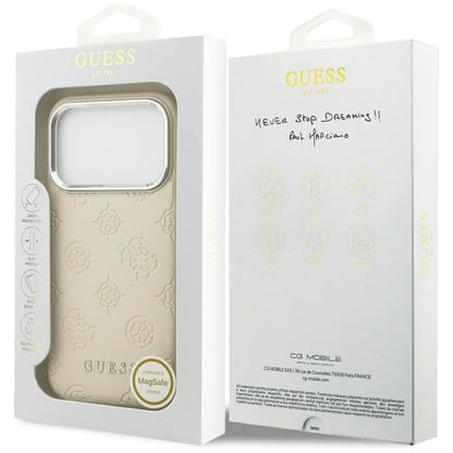 Guess Peony Hot Stamp Script MagSafe Case for iPhone 17 Pro - Beige_7