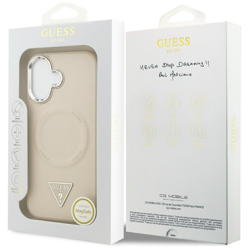 Guess Triangle Logo MagSafe Case for iPhone 17 - Beige_7