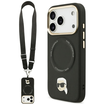Karl Lagerfeld Big Strap Karl Metal Logo MagSafe Case for iPhone 17 Pro - Black_0