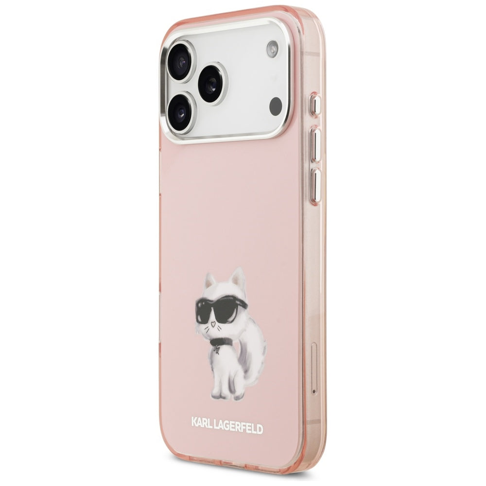 Karl Lagerfeld IML Aquarelle Choupette &amp; Logo MagSafe Case for iPhone 17 Pro - Pink_1