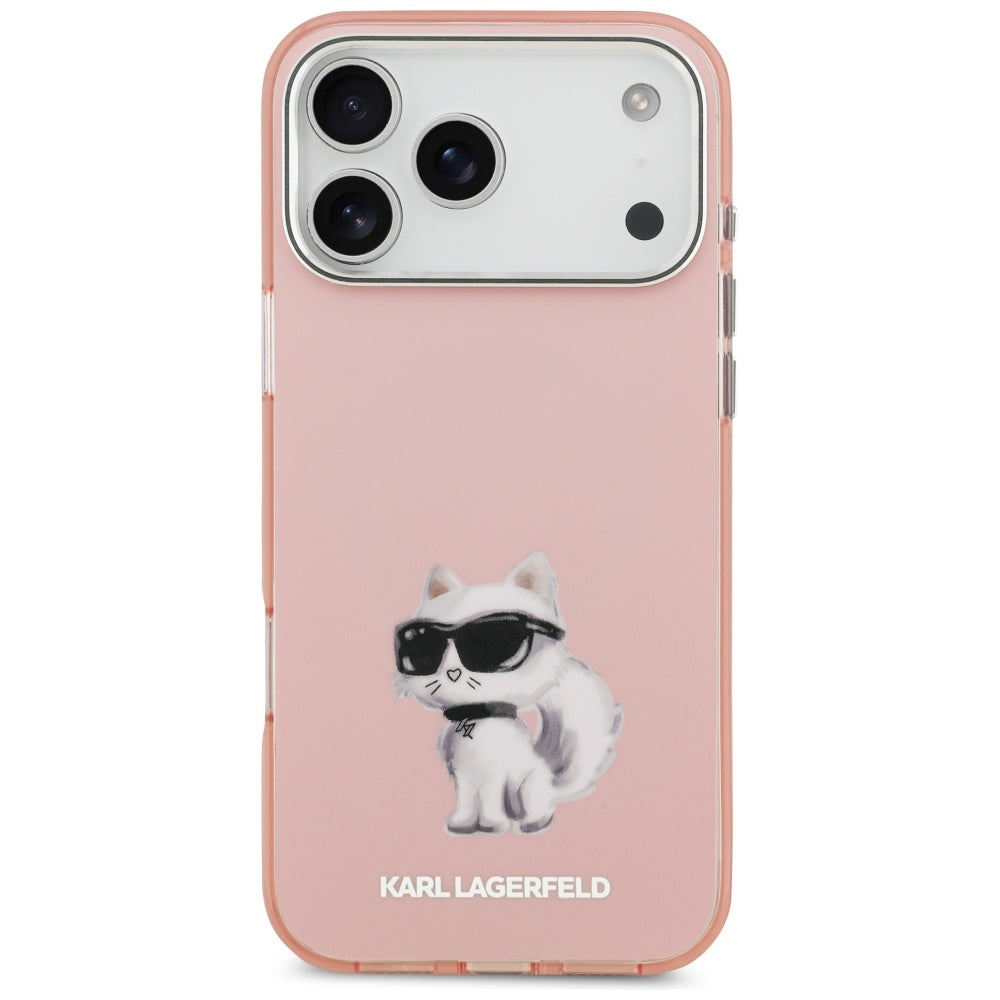 Karl Lagerfeld IML Aquarelle Choupette &amp; Logo MagSafe Case for iPhone 17 Pro - Pink_2
