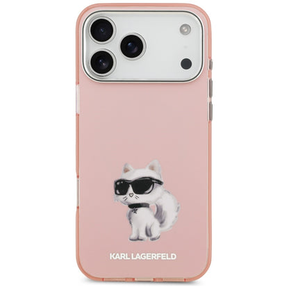 Karl Lagerfeld IML Aquarelle Choupette &amp; Logo MagSafe Case for iPhone 17 Pro - Pink_2