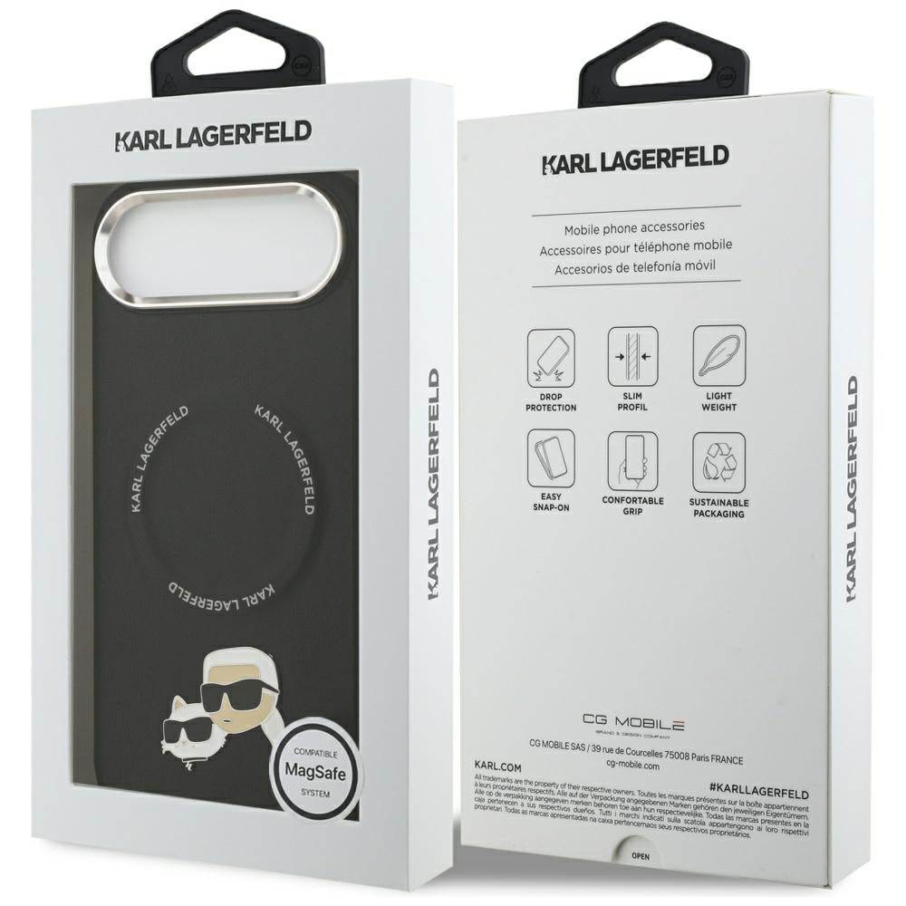 Karl Lagerfeld Karl &amp; Choupette Pins MagSafe Case for iPhone Air - Black_7