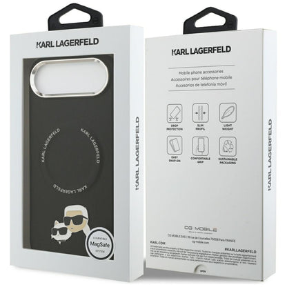Karl Lagerfeld Karl &amp; Choupette Pins MagSafe Case for iPhone Air - Black_7