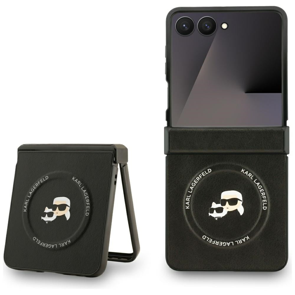 Karl Lagerfeld Karl&amp;Choupette Pins MagSafe Case for Samsung Galaxy Z Flip 7 - Black_0