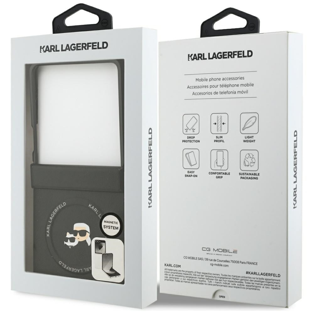 Karl Lagerfeld Karl&amp;Choupette Pins MagSafe Case for Samsung Galaxy Z Flip 7 - Black_7