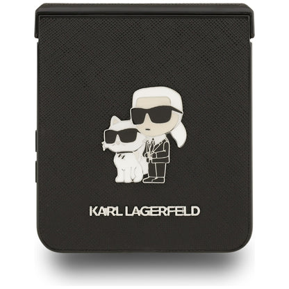 Karl Lagerfeld Saffiano Karl&amp;Choupette Pin Case for Samsung Galaxy Z Flip 7 - Black_4