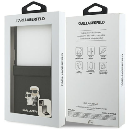 Karl Lagerfeld Saffiano Karl&amp;Choupette Pin Case for Samsung Galaxy Z Flip 7 - Black_7
