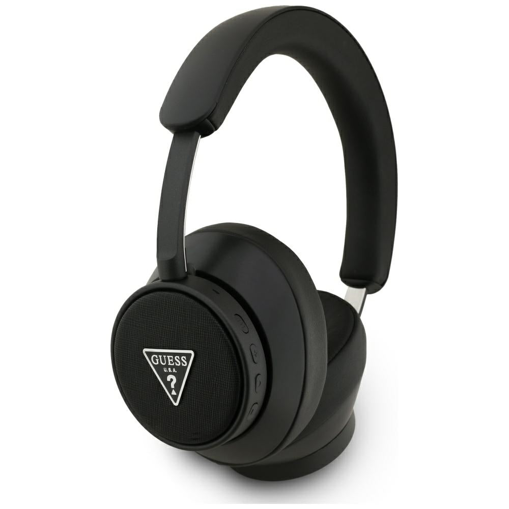 Guess Bluetooth ENC Saffiano Triangle Logo On-Ear Headphones - Black_0