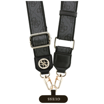 Guess Universal CBDY 4G Tether Patch Strass Metal Logo Phone Lanyard - Black_2