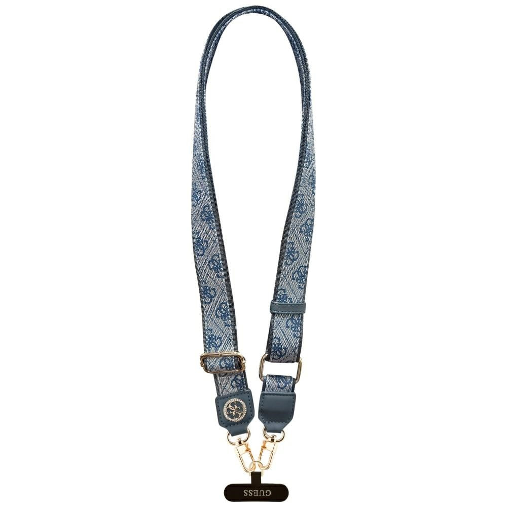 Guess Universal CBDY 4G Tether Patch Strass Metal Logo Phone Lanyard - Blue_0