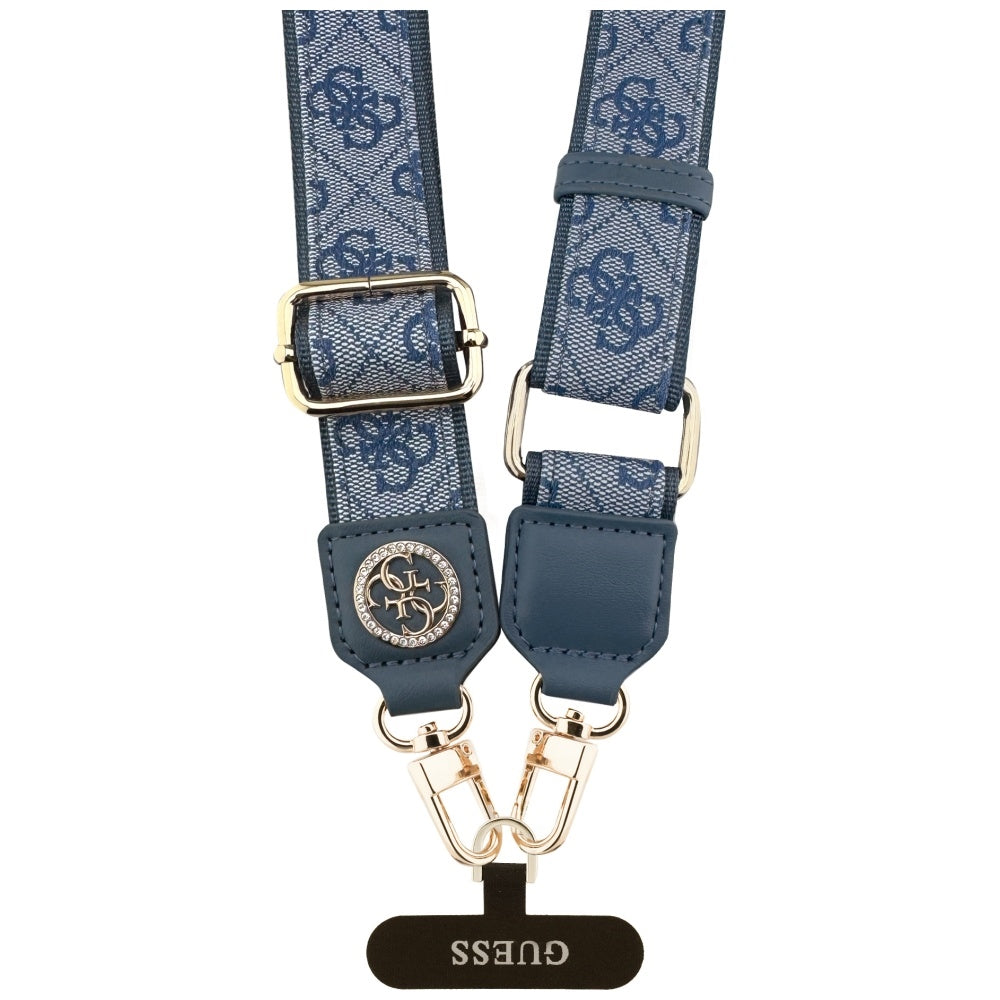 Guess Universal CBDY 4G Tether Patch Strass Metal Logo Phone Lanyard - Blue_2