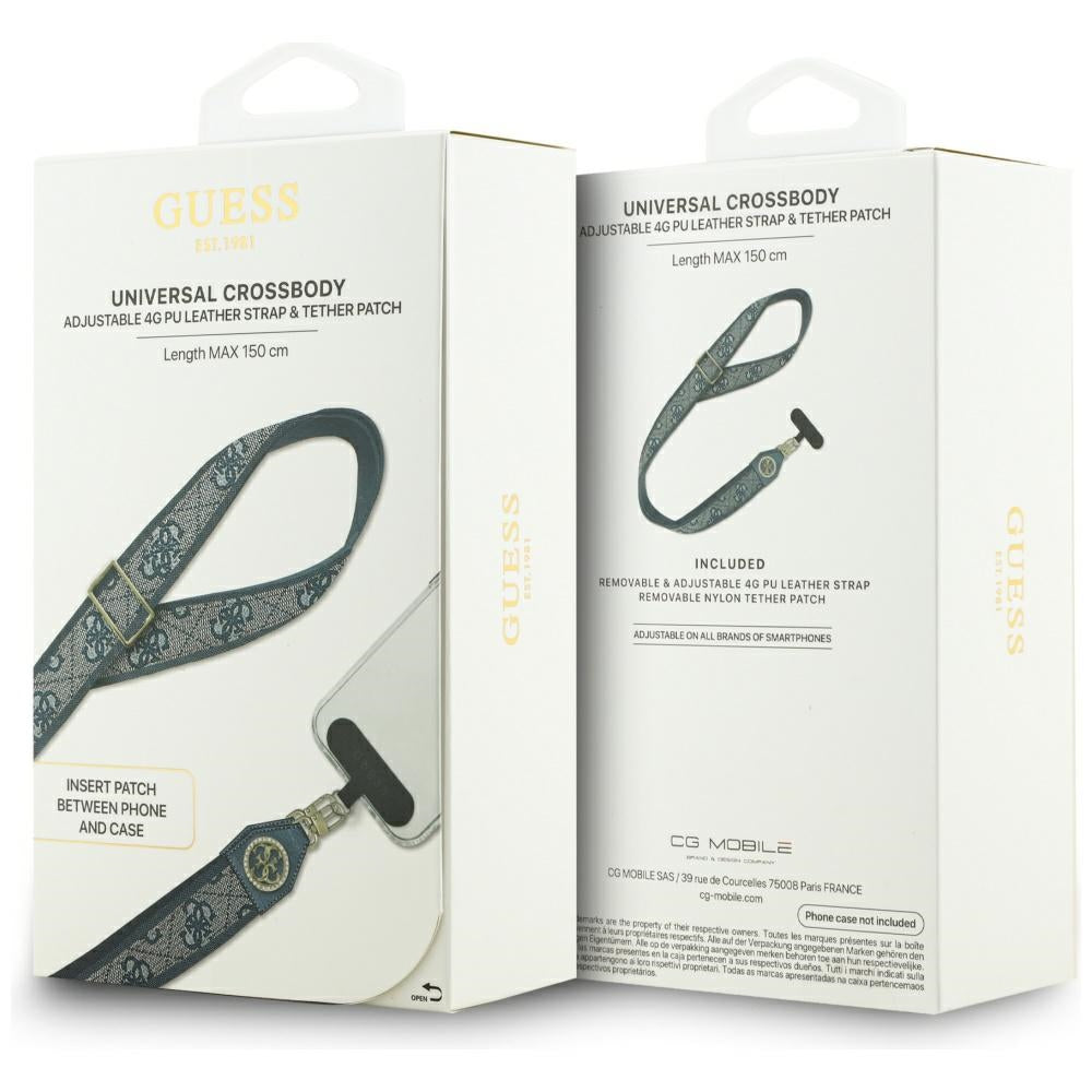 Guess Universal CBDY 4G Tether Patch Strass Metal Logo Phone Lanyard - Blue_4