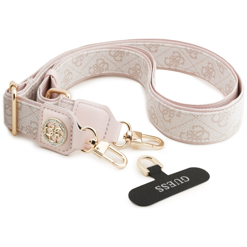 Guess Universal CBDY 4G Tether Patch Strass Metal Logo Phone Lanyard - Pink_1
