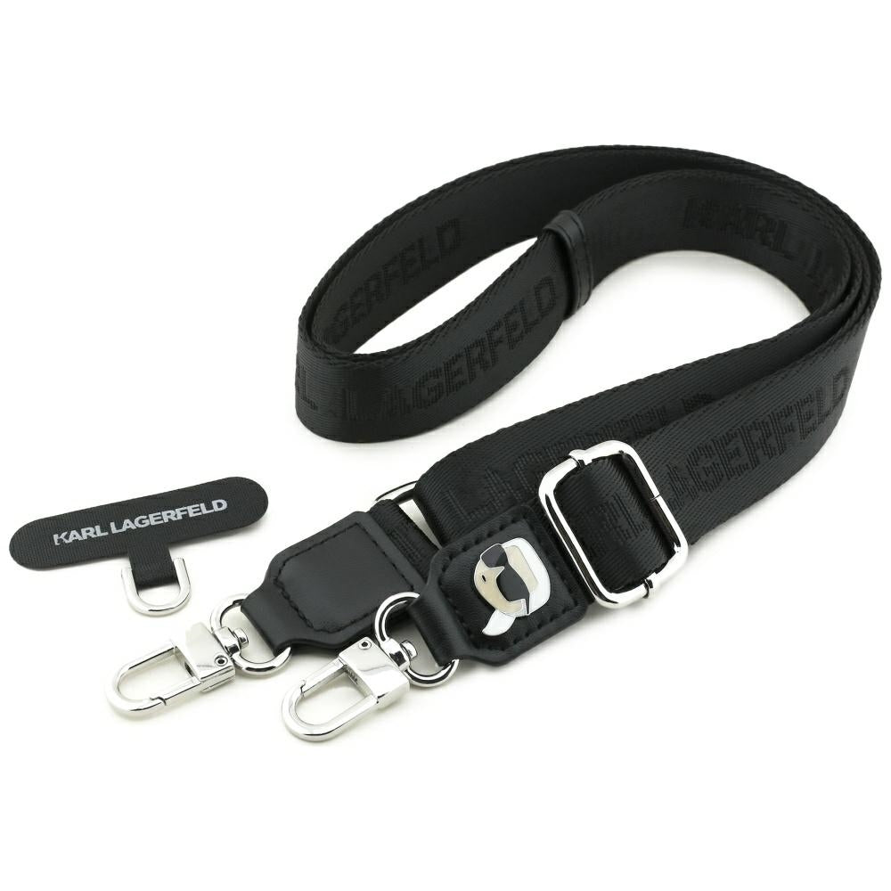 Karl Lagerfeld Universal Strap Tether Patch Karl Metal Logo Phone Lanyard - Black_0