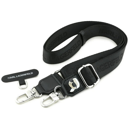 Karl Lagerfeld Universal Strap Tether Patch Karl Metal Logo Phone Lanyard - Black_0
