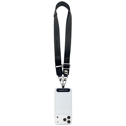 Karl Lagerfeld Universal Strap Tether Patch Karl Metal Logo Phone Lanyard - Black_2
