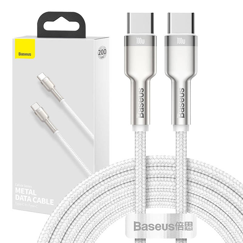 Cable USB-C to USB-C Baseus Cafule, 100W, 2m (white)_0