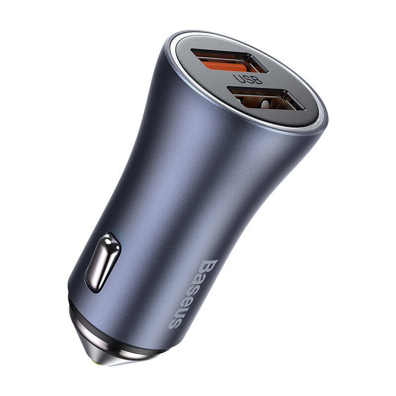 Baseus Golden Contactor Pro fast car charger 2x USB 40 W Quick Charge SCP FCP AFC + USB cable - USB Type C gray (TZCCJD-A0G)_5