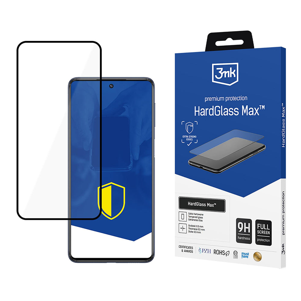 Reinforced 3mk HardGlass Max Black Tempered Glass for Samsung Galaxy M53 5G_0