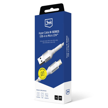 3mk Hyper Cable N-SERIES USB-A / MicroUSB 1m 5V/2.4A 12W / white_3