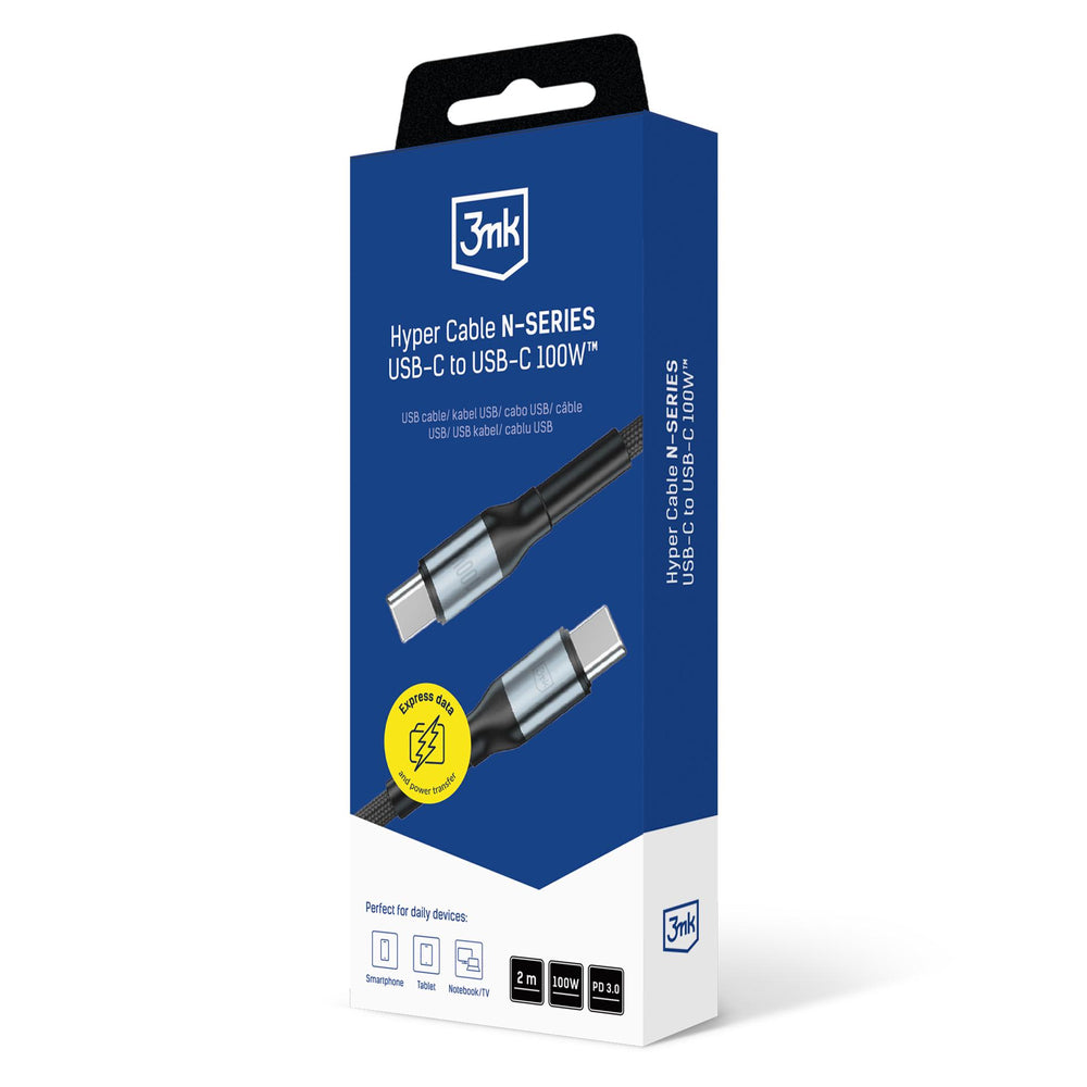 3mk Hyper Cable N-SERIES USB-C / USB-C 2m 20V/5A 100W / black_1