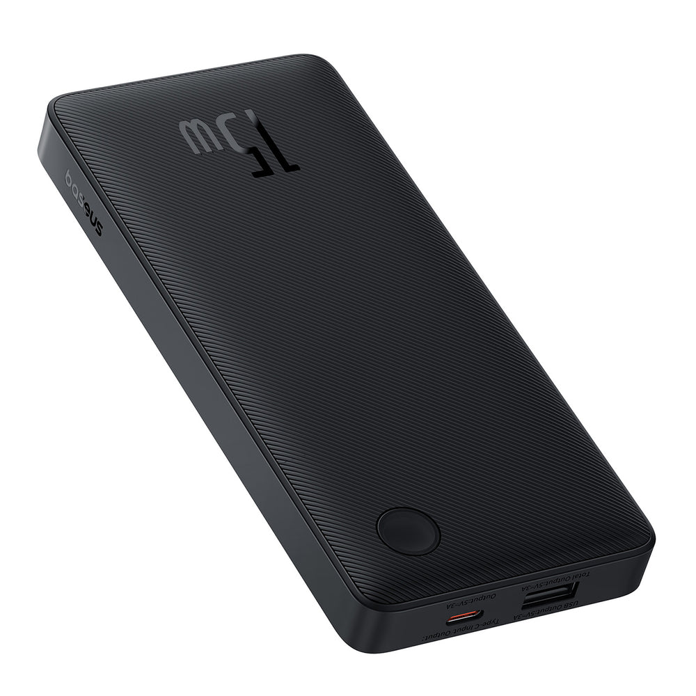 Powerbank Baseus Airpow Lite 10000mAh 15W z kablem Baseus Simple USB-C 30 cm - czarny_1