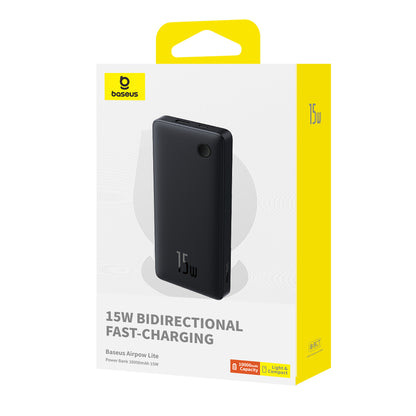 Powerbank Baseus Airpow Lite 10000mAh 15W z kablem Baseus Simple USB-C 30 cm - czarny_8
