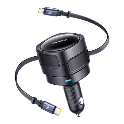 Carregador de Carro Baseus Enjoyment Max / 60W / 3A / USB-C / Lightning / Preto / C00035507121-00_0