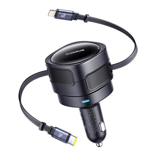 Carregador de Carro Baseus Enjoyment Max / 60W / 3A / USB-C / Lightning / Preto / C00035507121-00_0