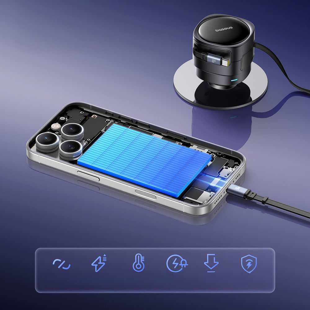 Carregador de Carro Baseus Enjoyment Max / 60W / 3A / USB-C / Lightning / Preto / C00035507121-00_9